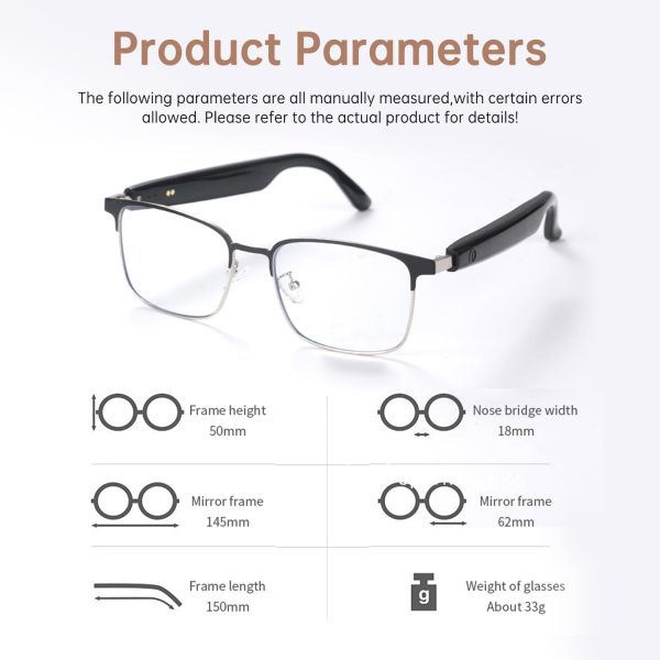 Bluetooth Audio Smart Glasses, Blue Light Glasses for Women Men, Remote Shooting, Open Ear Sound Mic & Speakers, Magnetic Charging, Color-Changing Polarized Sunglasses Lenses, Voice Assistant（GS06S) - Image 2