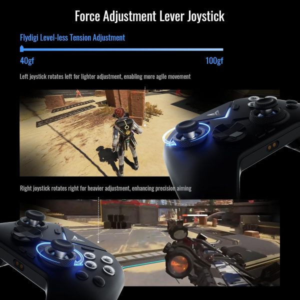 FLYDIGI Vader 4 Pro PC Controller Force Adjustment Lever Joystick Hall & Micro 2-in-1 Triggers 1000Hz Report Rate Stereo Vibration 800mAh Multi-Platform Controller for PC/NS/TV/Android/Laptop - Image 3