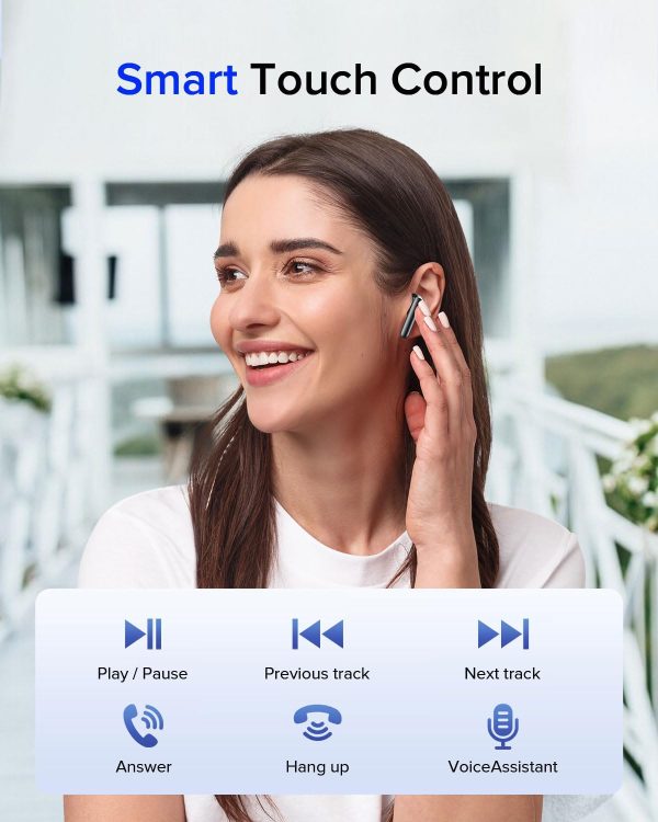Wireless Earbuds Bluetooth 5.3 Headphones, Bluetooth Earbuds with Noise Cancelling Mic LED Display, Hi-Fi Stereo, 42H Playback, IPX7 Waterproof, Smart Touch Control, Ergonomic Design Black - Image 6