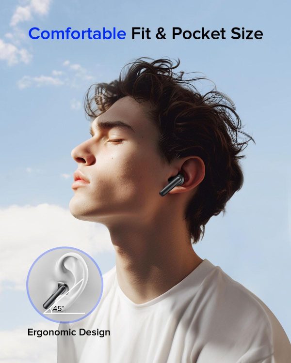 Wireless Earbuds Bluetooth 5.3 Headphones, Bluetooth Earbuds with Noise Cancelling Mic LED Display, Hi-Fi Stereo, 42H Playback, IPX7 Waterproof, Smart Touch Control, Ergonomic Design Black - Image 7